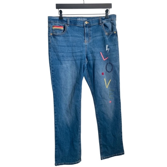 Arizona Jean Company Denim - Arizona Jeans Womens Denim Jeans Size 18 1/2 Plus High Rise Girlfriend